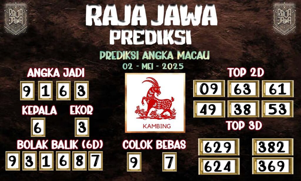 Prediksi Togel Macau 02 Mei 2025 Dari Raja Jawa