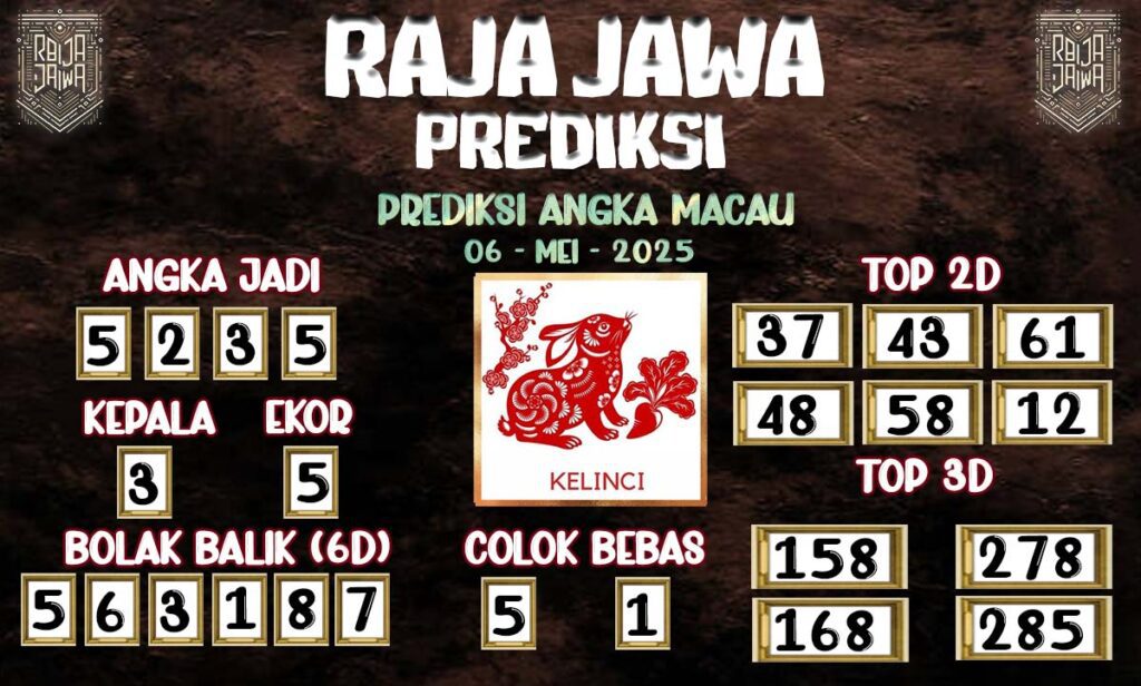 Prediksi Togel Macau 06 Mei 2025 Dari Raja Jawa